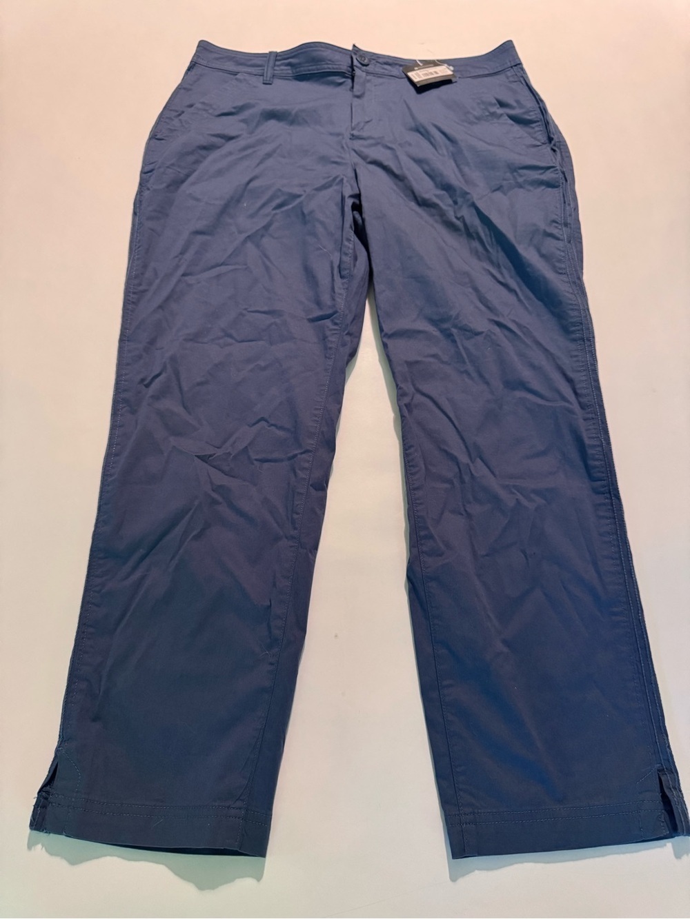 Eddie Bauer 12 Blue Aspire Ankle Pant Mid Rise Slim Leg Nylon Pants NEW NWT